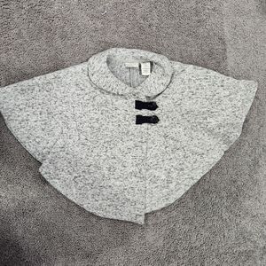 Max Studio Baby toddler girl 3T heathered grey knit cape poncho